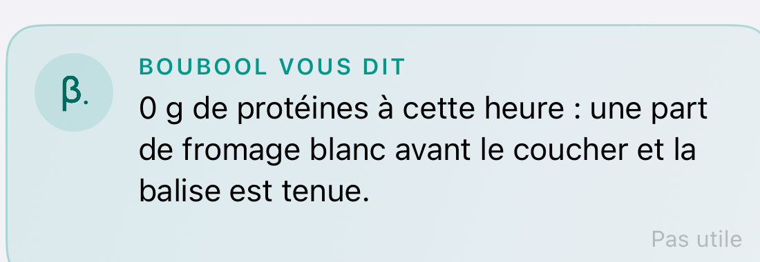 La carte « Boubool vous dit » : un conseil personnalisé calculé sur les valeurs du jour